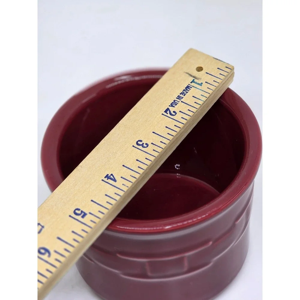 Longaberger Pottery Woven Traditions 1 Pint Salt Crock Paprika Red Kitchen Decor